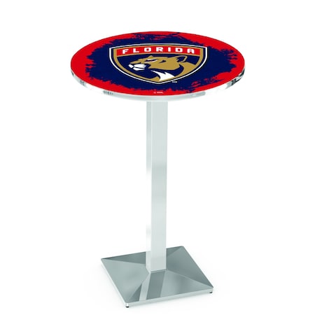 Holland Bar Stool Co 42" Chrome Florida Panthers Pub Table L217C4228FlaPan